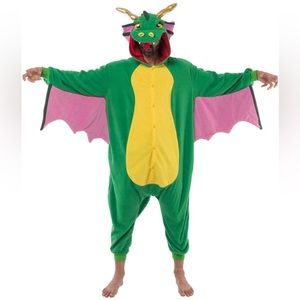 Sz M Unisex Adult Pajama Plush Pajamas PJ One Piece Dragon Snugga Me